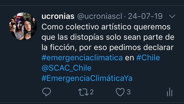 ucroniascl's tweet photo. Lo dijimos x el cuidado del medio ambiente y lo repetimos hoy a la luz de los acontecimientos en Chile. Creemos que las demandas por justicia social y lucha contra la desigualdad y privatización son  más que válidas, necesarias. Las personas merecemos una vida digna #Cacerolazo https://t.co/ILZdB3F0aY