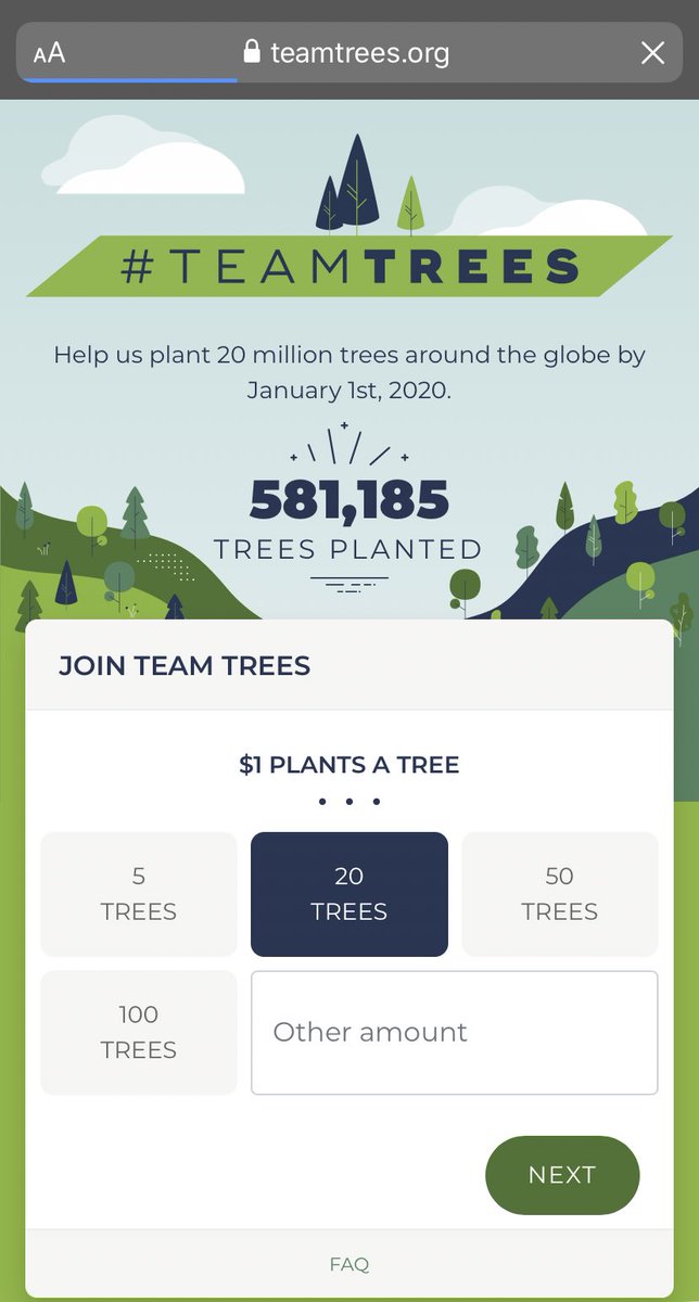 MrBeast's tweet image. You guys are killing it!!!!!!!!!!!!!!!

teamtrees.org