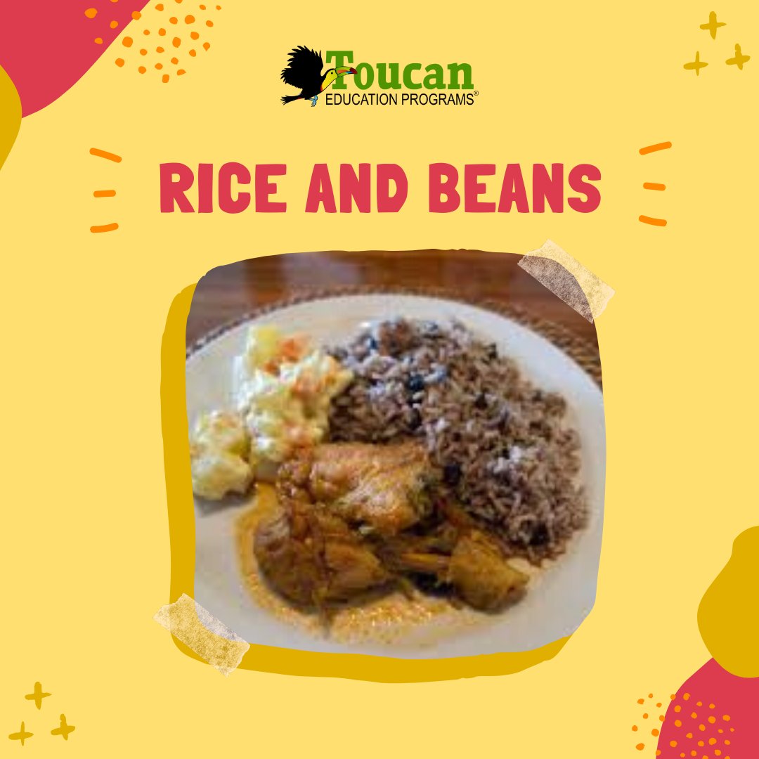 studyinbelize's tweet photo. In Belize, one of the main foods of the #Creoleculture is #riceandbeans. This tasty dish is often served with either stewed chicken, beef or pork; a salad (potato, fresh or coleslaw) &amp; fried plantain. #FunFoodFriday #foodsofbelize #studyinbelize #servelearnexplore #intled https://t.co/FLSo5Mkpdb