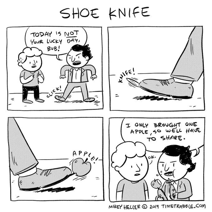 i drew a comic about a shoe knife 