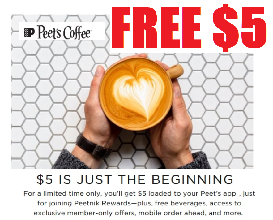 HeavenlySteals's tweet photo. 🔥 Free $5 Peet's Coffee Gift Card

Click here to get this Free: https://t.co/HxG4P2mYcZ https://t.co/kGeAQS55K4
