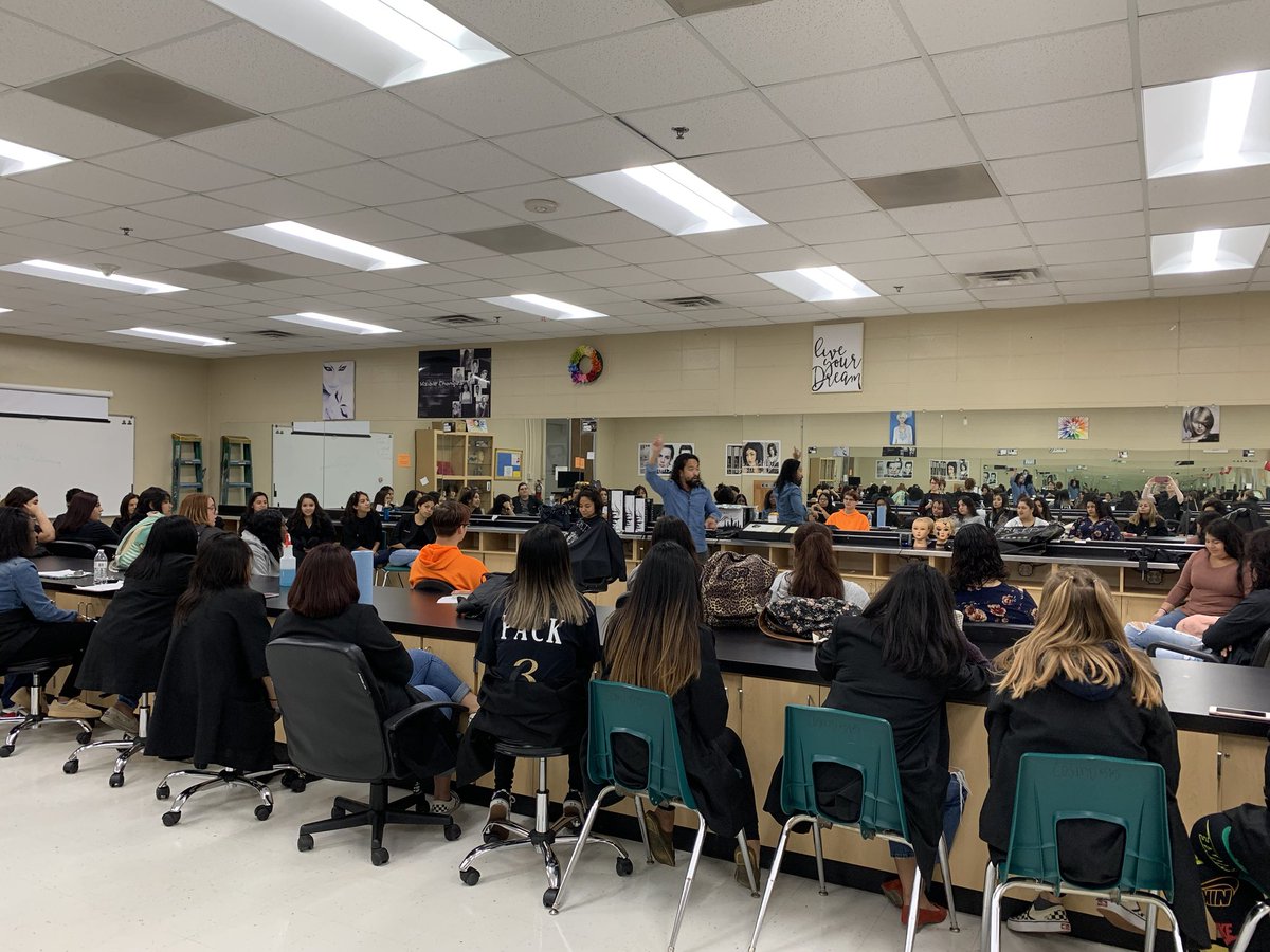 Thanks to Drew <a href="/PrettyInaMInute/">Pretty In A MInute</a> for giving a wonderful and educational presentation today to our students regarding hot tools!  <a href="/CTEConroe/">Conroe ISD CTE</a>