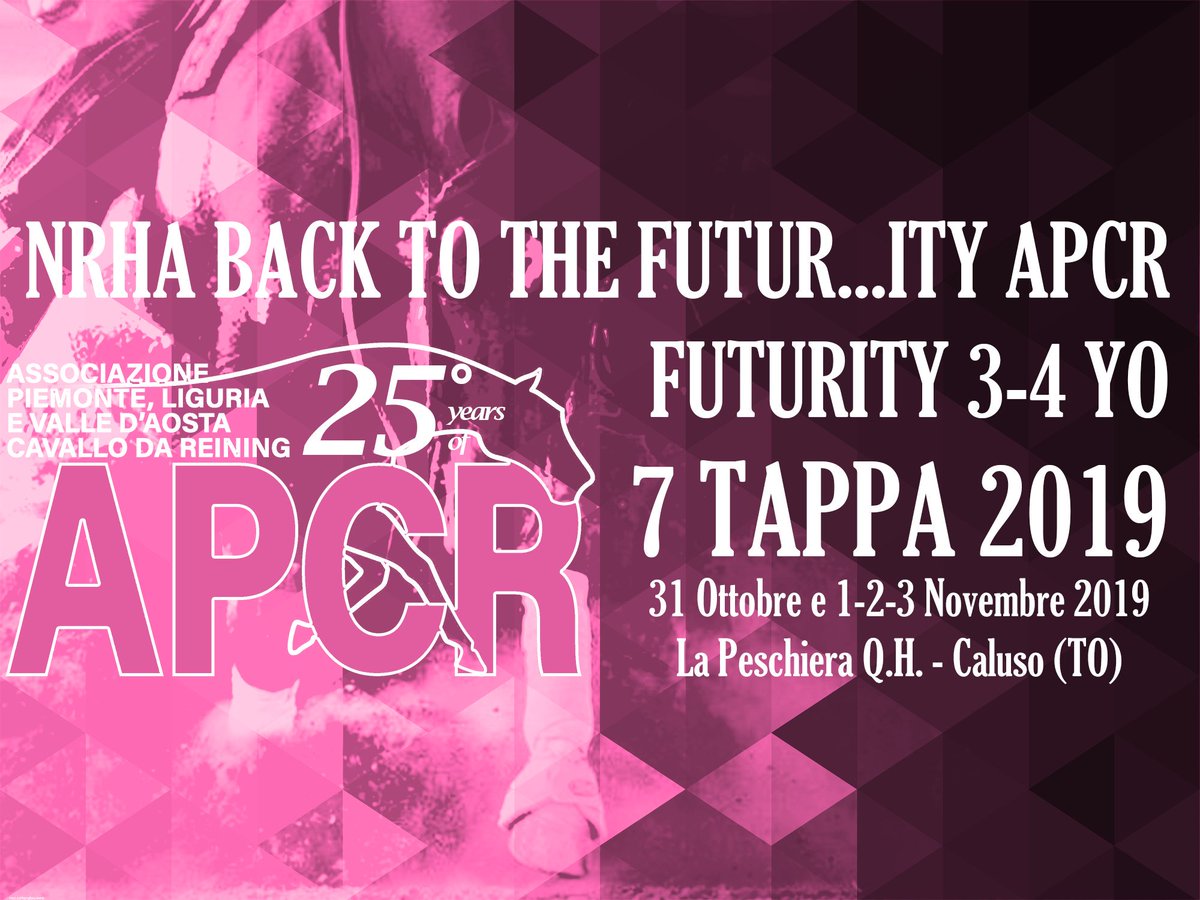apcrReining's tweet photo. #Domenica ultimo giorno per #BOX di #NRHA #BackToTheFuturity #APCR 2019, #PAYTIME dalle h18 di domenica 27 e le h18 di martedì 29, #PREISCRIZIONI (Any Horse Any Riders - max 50 binomi venerdì) dalle h18 di sabato 19 e le h18 di mercoledì 30.
#AFFRETTATI: https://t.co/wdC5zOXX5L https://t.co/XOoE2UkyY7