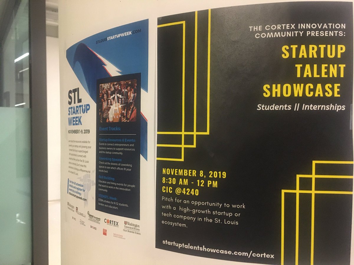 pluggedinhq's tweet image. We are excited to host the @CortexSTL Startup Talent Showcase (internships) this November 8 as part of @STLStartupWeek! Info and registration at cortexstsinternships.splashthat.com. #stl #startups #connect #internship