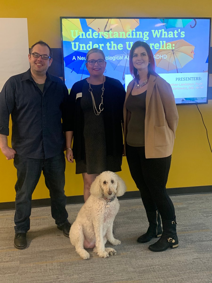 LandstromCenter's tweet photo. Today Dr. Landstrom &amp; Dr. Skierkiewicz presented about reconceptualizing ADHD into a neuropsychological perspective to local mental health and educational professionals. Thank you to everyone who came!  We still have upcoming events so check out https://t.co/P5nRqztf1X! https://t.co/DVMowFbNUd