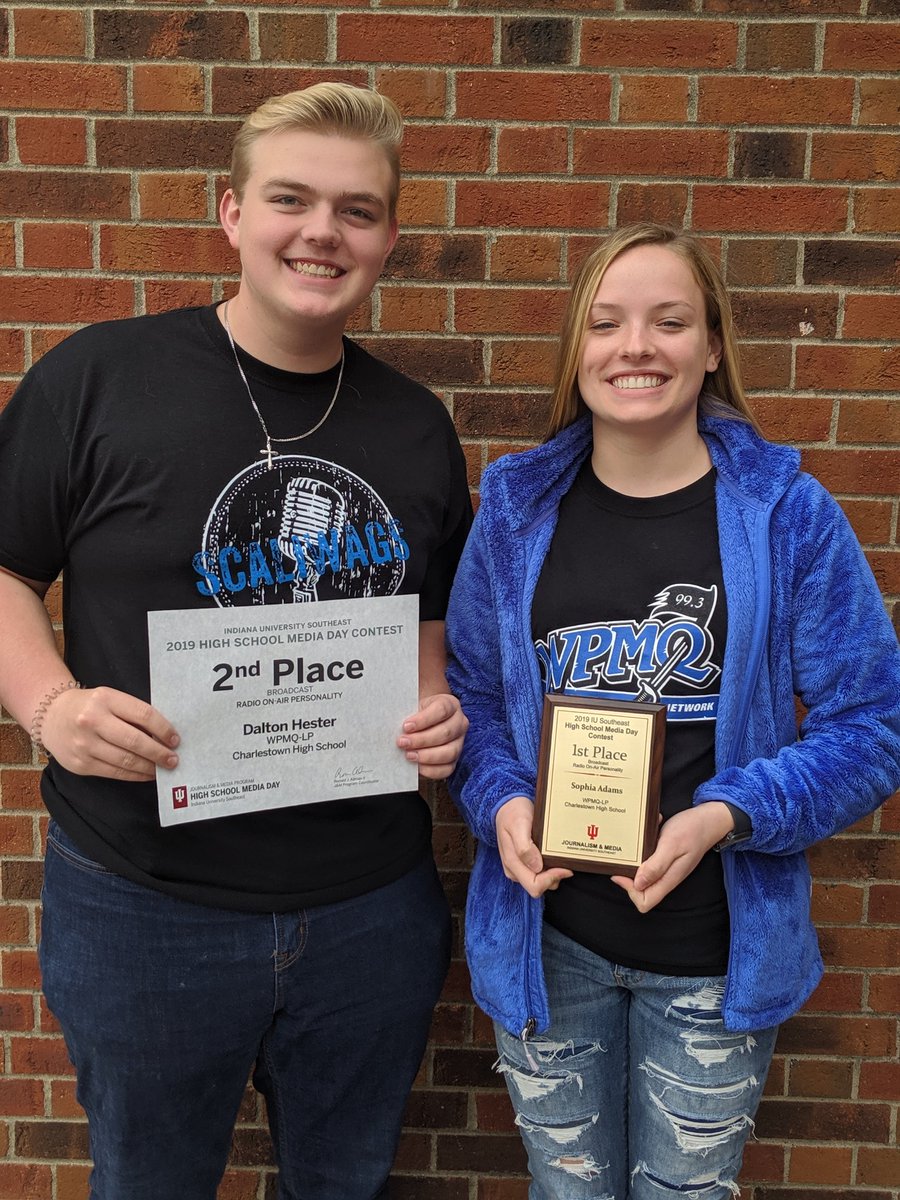 WPMQ993's tweet photo. Congratulations to Sophia Adams on winning the Radio Broadcast Audio News contest and to Dalton Hester, runner up, at the 2019 IUS High School Media Day! #iusmediaday https://t.co/k36GCEVTJg