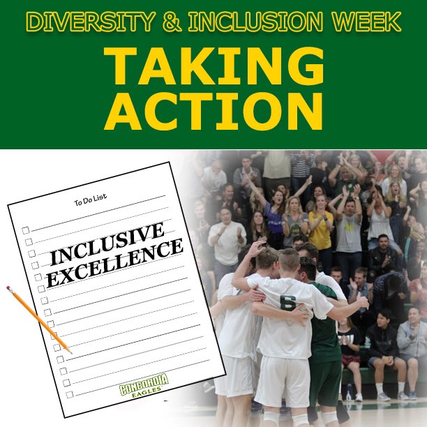 Concordiasaac1's tweet photo. Day 4: All good things come to an end... except our commitment to diversity and inclusion! Today is focused on taking action to promote diversity and inclusion on campus in the future. #NCAAInclusion ! #NCAA #takeaction #diversityandinclusionweek #bettertogether https://t.co/NAX9DGfpiP