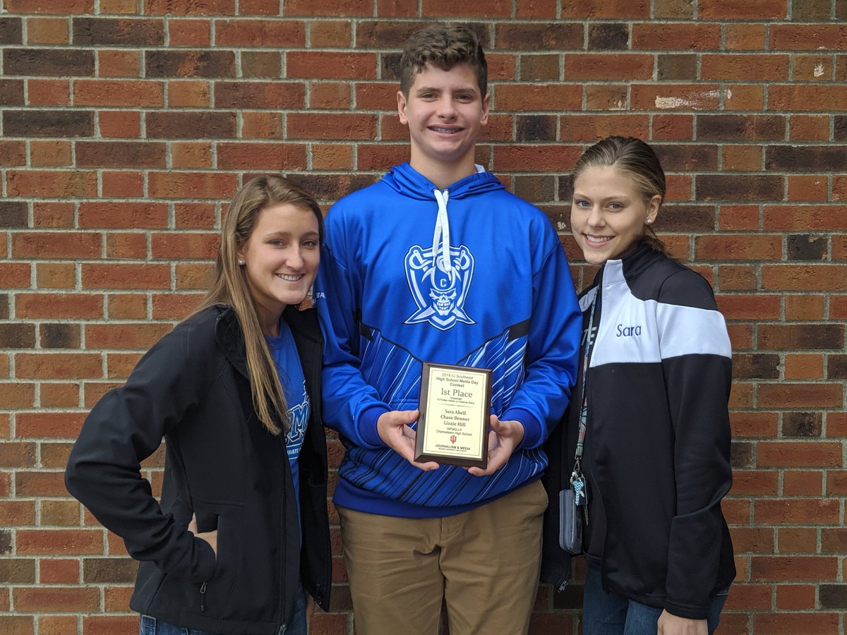 WPMQ993's tweet photo. Congratulations to Lizzie Hill, Chase Benner, and Sara Abell on winning the Television News Story contest with their feature story on Braiden Murphy at the 2019 IUS High School Media Day! #iusmediaday https://t.co/9d8UxvIimt