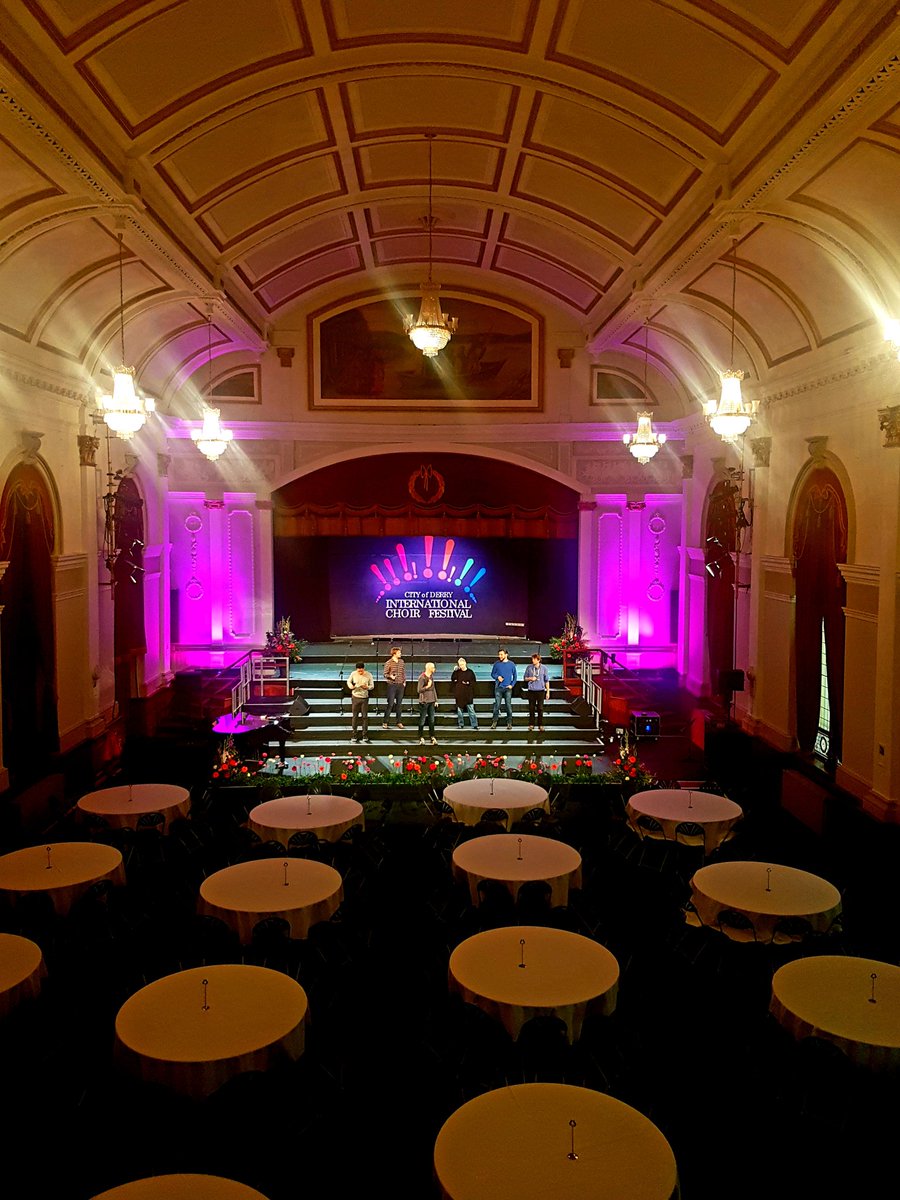 derrychoirfest's tweet photo. Our guest artists SLIXS have just finished their sound check and after today's BIG SING workshop we can promise that they are going have you on your feet!
Tonight we have @SLIXSmusic in beautiful setting of St Columb's Hall at 7.30pm.
#derrychoir #SLIXS #Lovechoral #guestartist https://t.co/1vcLjAuRLI