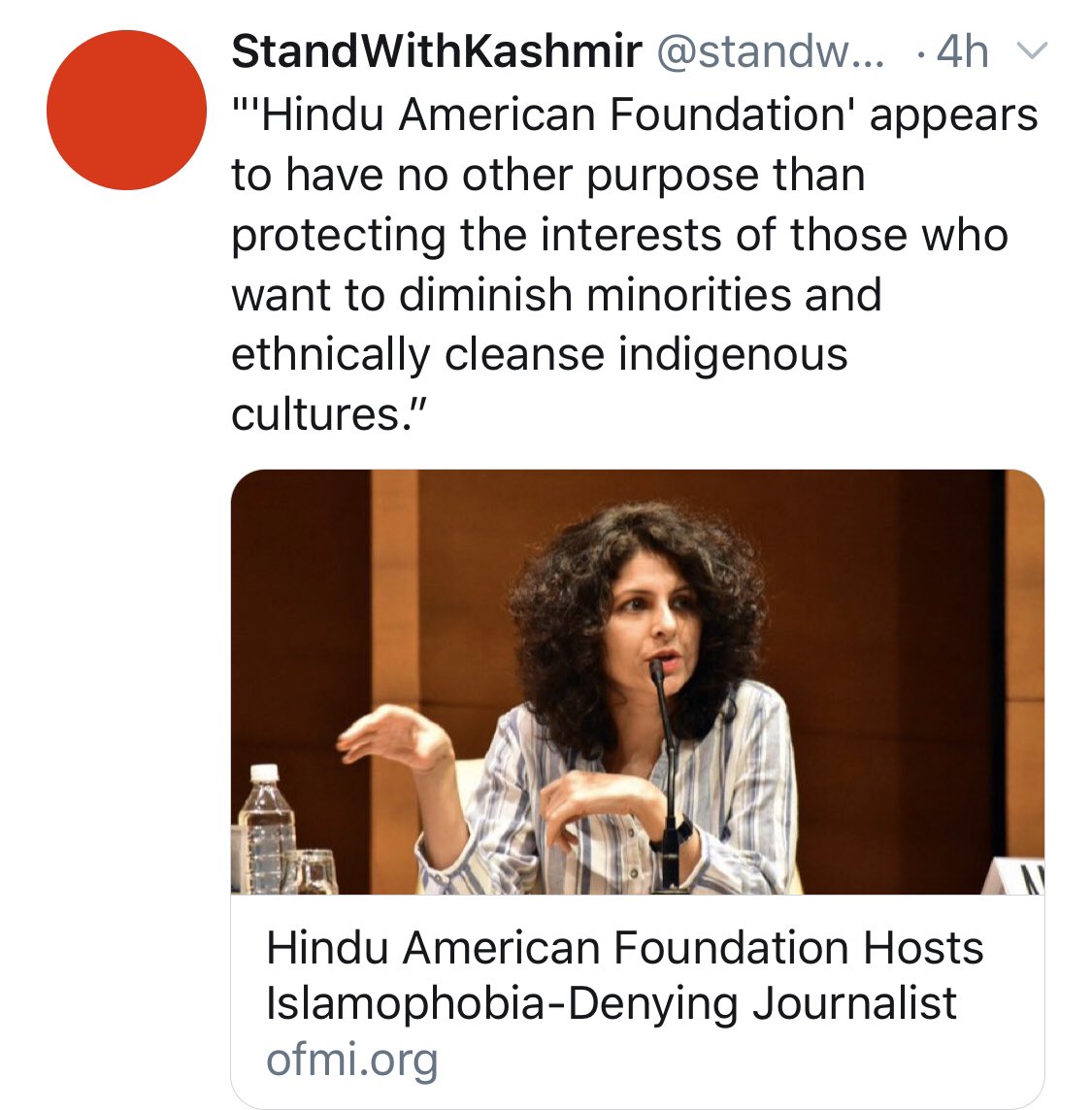 Symmetry: a handle that promotes Kashmir “azadi” (secession from India) retweets and promotes Khalistani group, OFMI (promotes secession of Punjab). This is how the azadi ecosystem works. #Istandwithkashmir