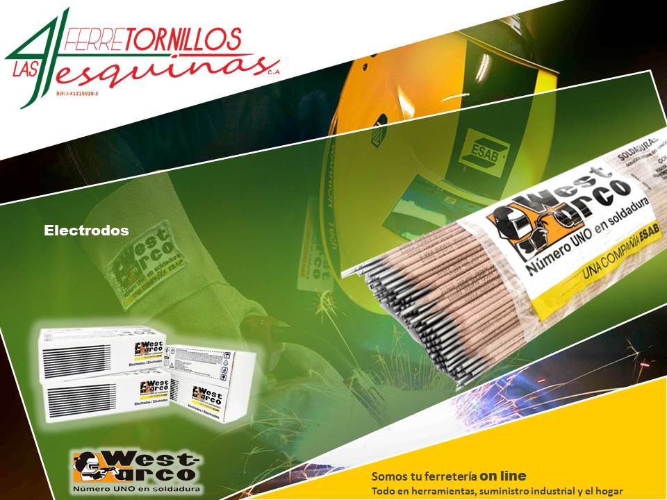 Ferretor4's tweet photo. Los #electrodos de WEST ARCO son usados en aplicaciones de #soldadura de aceros al carbono dulces y de baja aleación... y nosotros los tenemos  #FerreteriaIndustrial #TuFerreteriaOnline #ferreterias #negocios #tornilleria #Maracay #Aragua #Venezuela. https://t.co/XNMhOtguya