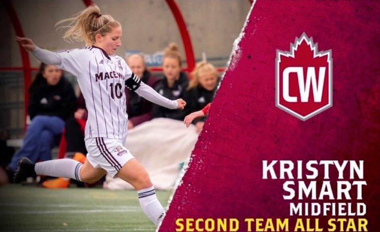 Griffins_WSOC's tweet photo. W⚽️ | SECOND TEAM ALL-STAR

Congratulations to our captain @ksmart012 on being recognized as a @CanadaWest Second Team All-Star. Smarty is a voice in the midfield organizing and leading our team day in &amp; day out. She wins everything in the air and controls the game with ease. https://t.co/9NJS6rWJI7