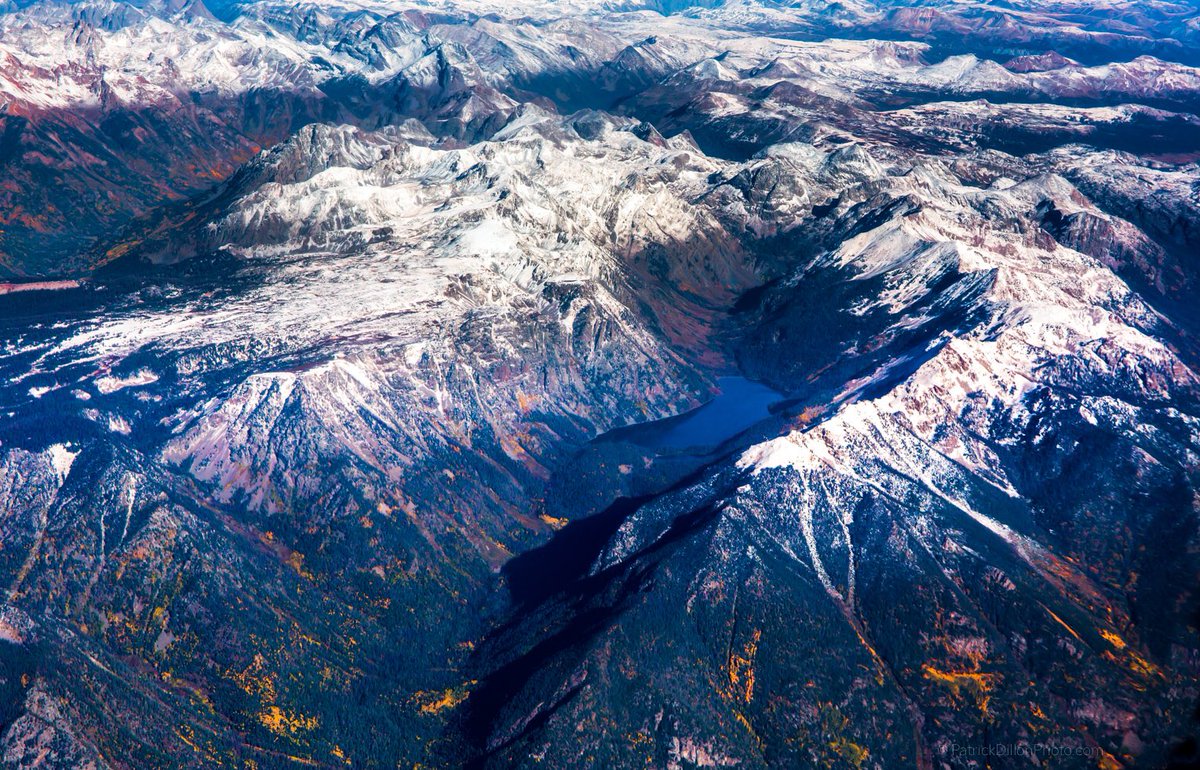"<a href="/PatrickDillons/">Patrick Dillon</a>: The jewel of the #SanJuanMountains, Arial view of Emerald Lake seen here nestled among the beautiful peaks and the rough terrain surrounding it ...#SWColorado  #coloradolive #EmeraldLake"