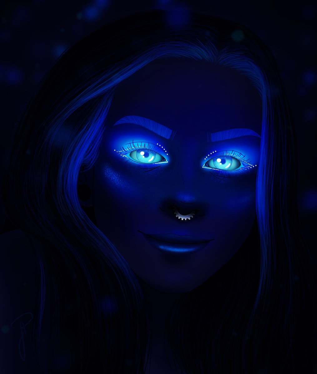 blue girl art