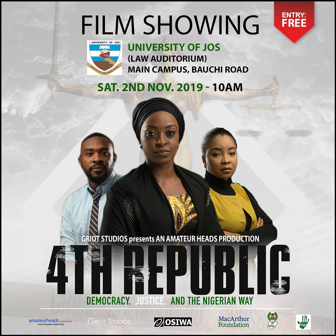 DMitong's tweet photo. Hello UJ, are you ready?

So let's see y'all turn out, next Saturday, 2nd November, as we host some of the stars in this movie.

Come have a Cinema experience..

Brought to you by:@PICUnijos 
Powered by: @GriotStudios, @OSIWA1, @macfound, @inecnigeria and @EiENigeria. https://t.co/EZxyHlMvIA