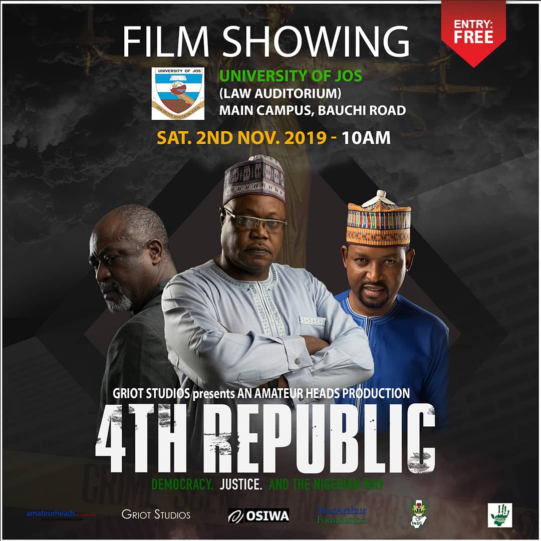 DMitong's tweet photo. Hello UJ, are you ready?

So let's see y'all turn out, next Saturday, 2nd November, as we host some of the stars in this movie.

Come have a Cinema experience..

Brought to you by:@PICUnijos 
Powered by: @GriotStudios, @OSIWA1, @macfound, @inecnigeria and @EiENigeria. https://t.co/EZxyHlMvIA