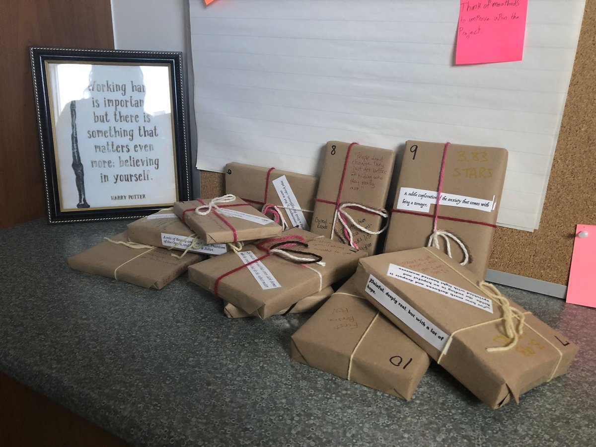 nancylynnmorin's tweet photo. The books enjoyed their second blind dates with Ss today @ESCEB_Mattawa. And now the #EBwolfpack Ss have all chosen their books from the @ForestofReading #WhitePine nominees. https://t.co/ft8Pz4uAB3