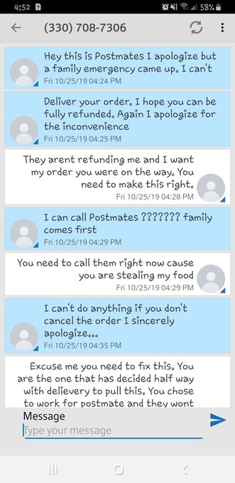 @Postmates_Help this happened to me today. Delievery driver stole my order and all customer service wanted<a class="tags" target="_blank" title="On Twitter" href="/?out=eyJ0eXAiOiJKV1QiLCJhbGciOiJIUzUxMiJ9.eyJpYXQiOjE3MjU3NDcwMDksImlzcyI6InR3cG9ybnN0YXJzLmNvbSIsIm5iZiI6MTcyNTc0NzAwOSwiZXhwIjoxNzU3MjgzMDA5LCJyZWRpcmVjdF91cmwiOiJodHRwczovL3R3aXR0ZXIuY29tL1Bvc3RtYXRlc19IZWxwIn0.shzCkGwK7VV512zI0zCH58AP5pQNh-yf9VON4LDd9D_pWl0ogwe5BTNozDcanAETOjevwrQZH3geCfhgd0thdA">@Postmates_Help</a><a href="/tag/princesssugabearlisa"class="tags"><span>#princesssugabearlisa</span></a>