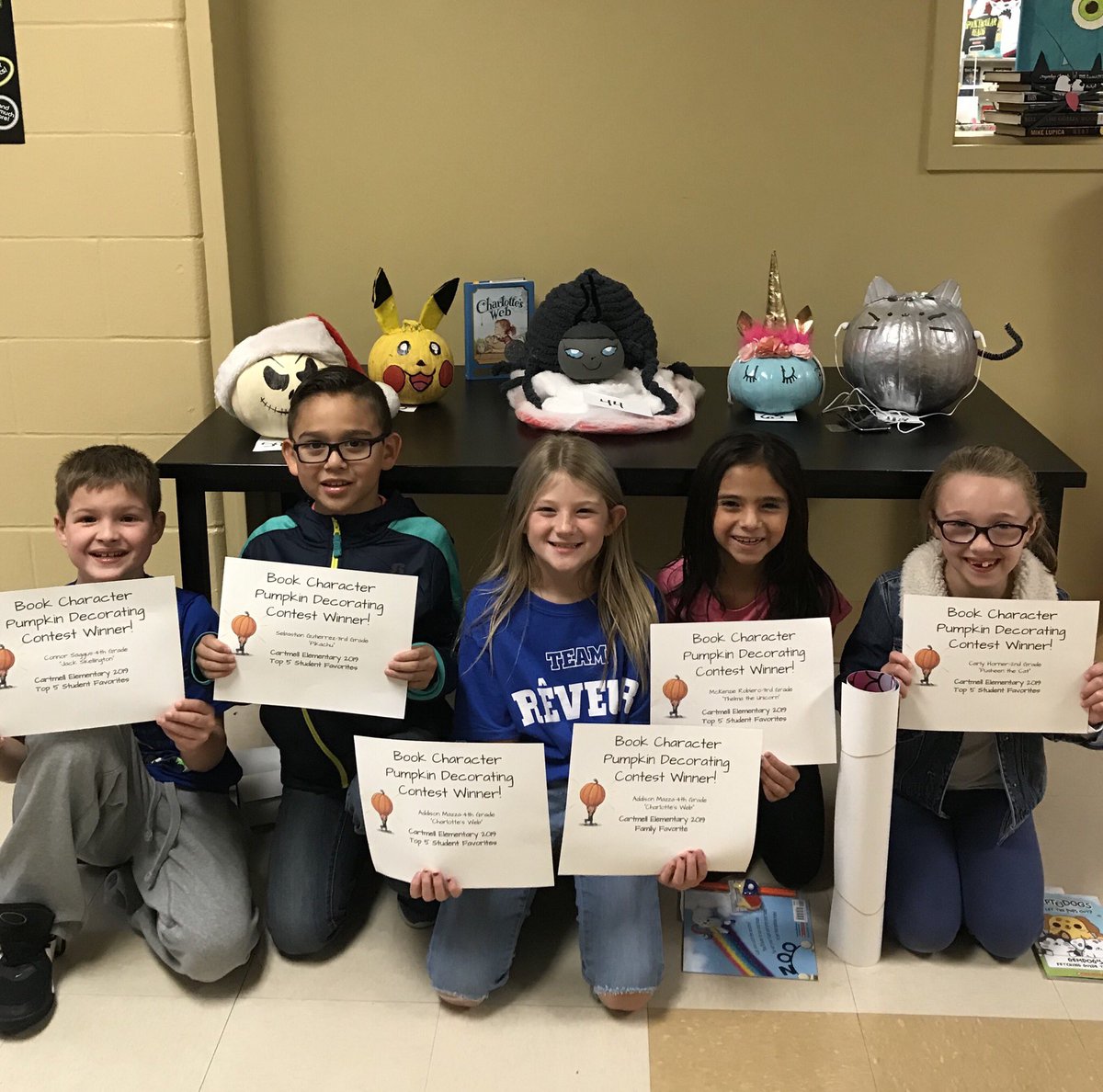 cartmellcatt's tweet photo. Book Character Pumpkin Contest Winners! #cartmell2020
#bookcharacterpumpkins https://t.co/L5xxeQGPNg
