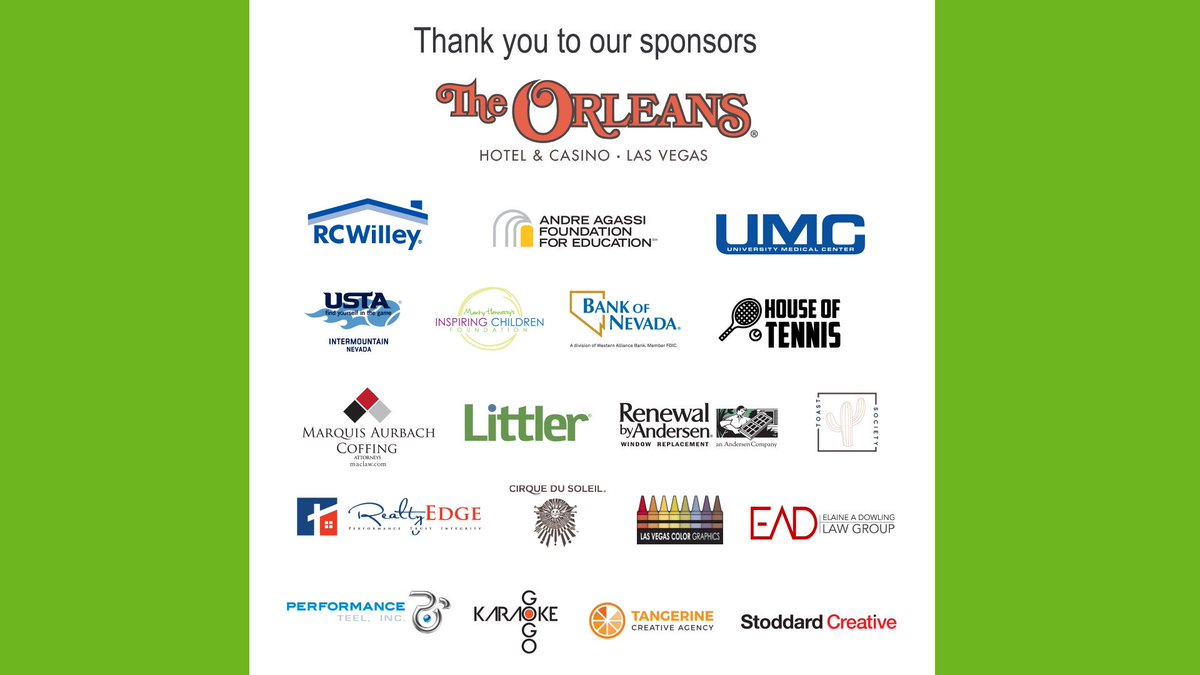 We couldn't do it without you... 🙌

Thank you to all of our sponsors for their continued support of professional tennis in Las Vegas!

#LasVegasTennisOpen