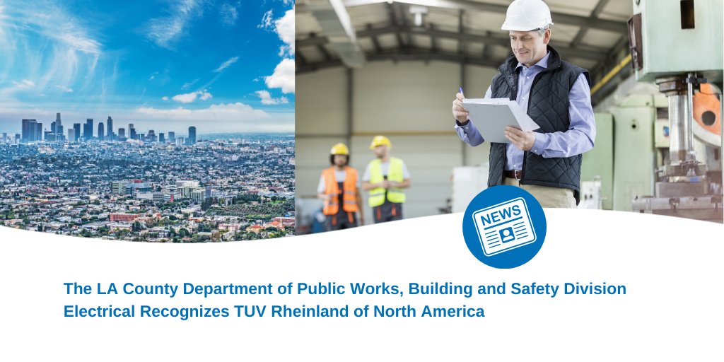 TÜV Rheinland is now recognized by the @LACoPublicWorks for #FieldEvaluations and for Listed products used within their jurisdiction. Learn more: tuv.li/1bmN about product certification from TÜV Rheinland! tuv.li/1bmO