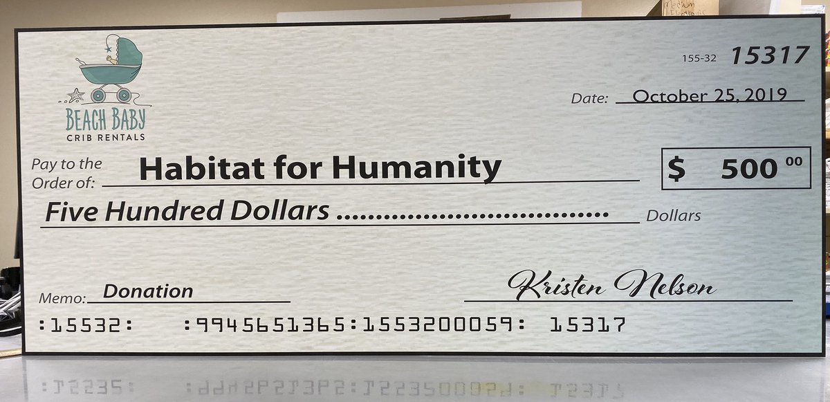 Come by our store for all your giant check needs. #giantcheck