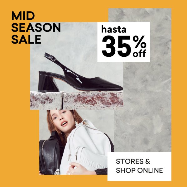 MID SEASON SALE en <a href="/justaosadia/">Justa Osadía</a> 💕 hasta un 35% off en productos seleccionados. 

Valido hasta el 31/10

Se acumula con los programas de Ahora 3 y 6 con Visa.  No acumulable con otras promociones.