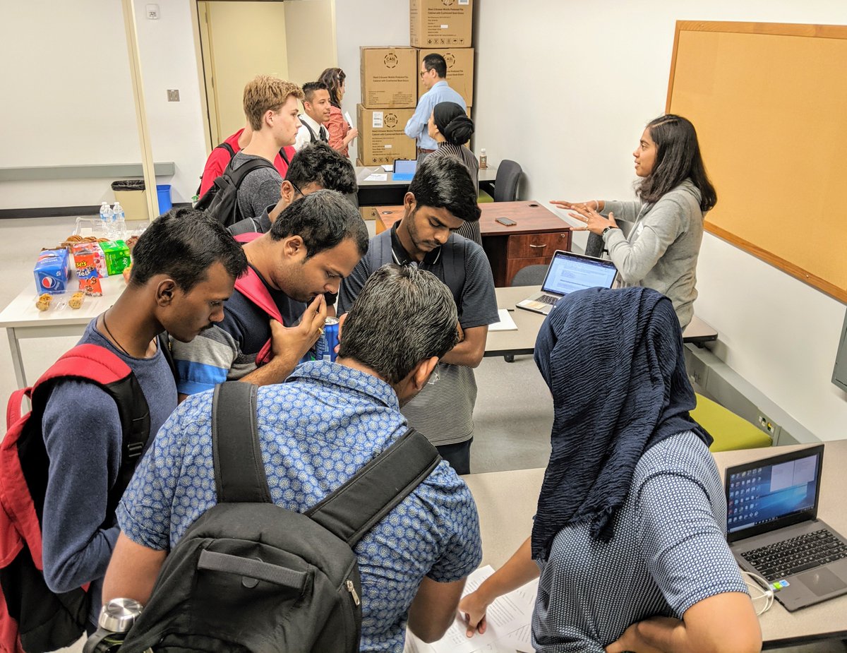 Picture from the open house for the Biomedical AI lab. We're happy to have have Gloria Kim, Havish Nallapareddy, and Bassam Metwally begin working with us following the event.