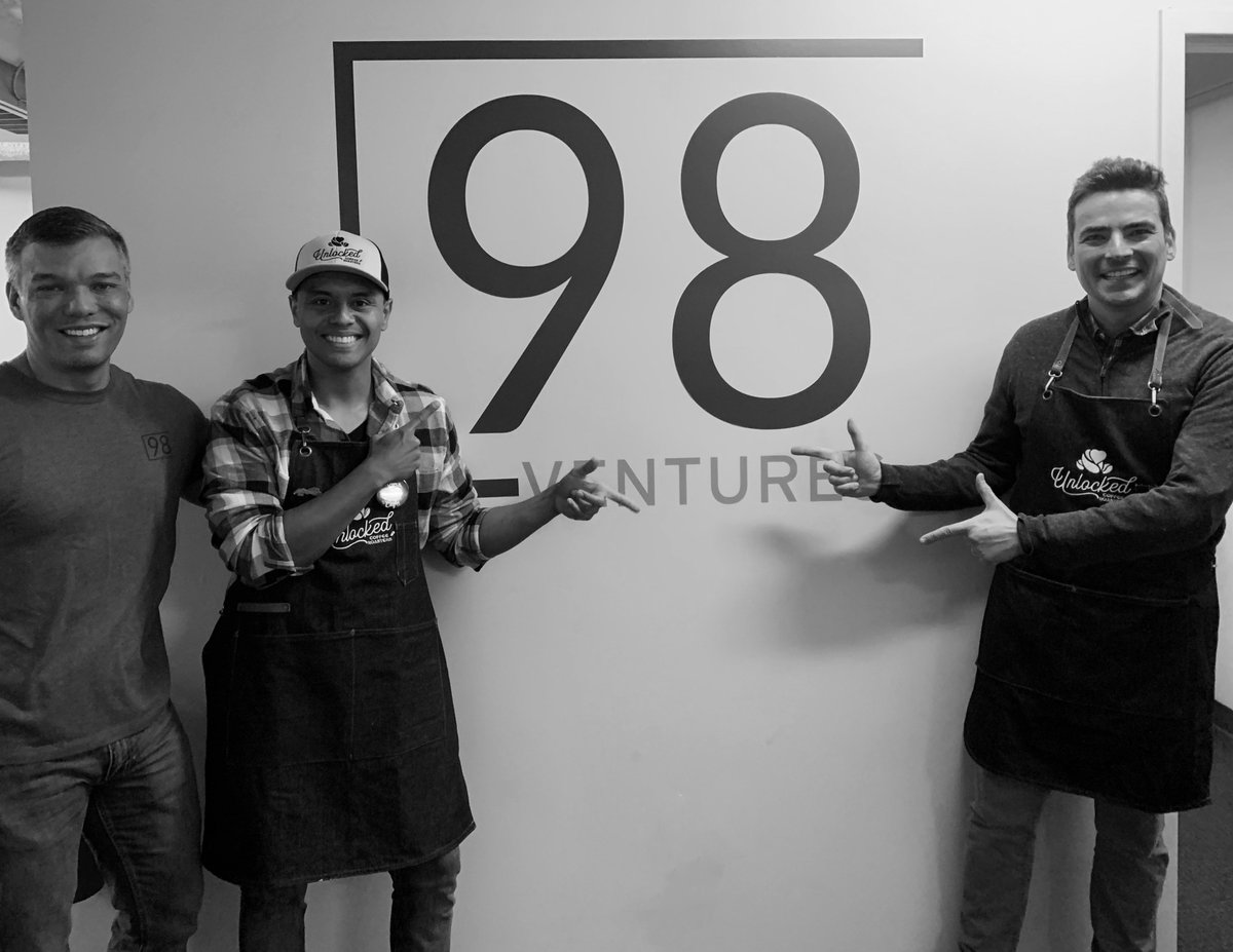 98Ventures's tweet photo. What's the best start to a Friday?

When Unlocked Coffee Roasters gifts you with some spectacular pour overs, cold brew, and drip coffee sourced from Colombia, Argentina, and Brazil. Oh, and there were 🍩.

#98Ventures #98VFamily #ExecutiveManagement #TeamBuilding #Coffee #Donuts https://t.co/GsqYyXLZo4