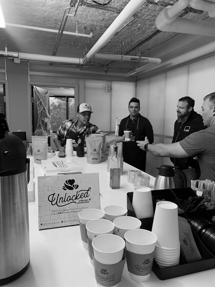 98Ventures's tweet photo. What's the best start to a Friday?

When Unlocked Coffee Roasters gifts you with some spectacular pour overs, cold brew, and drip coffee sourced from Colombia, Argentina, and Brazil. Oh, and there were 🍩.

#98Ventures #98VFamily #ExecutiveManagement #TeamBuilding #Coffee #Donuts https://t.co/GsqYyXLZo4
