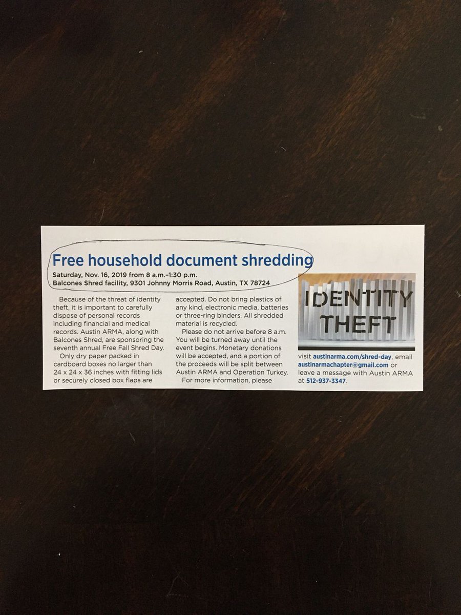 3eOrganizing's tweet image. Free Household Document Shredding!
I saw this in my utility bill thought you should know about it! Save yourself time and money and start gathering those papers to shred FOR FREE! :)