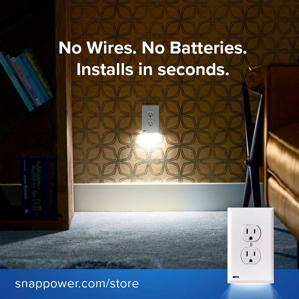 Snap_Power's tweet image. Night-lights so discreet, you won’t even know they’re there…until the room lights go out! snappower.com/store

#homeimprovement