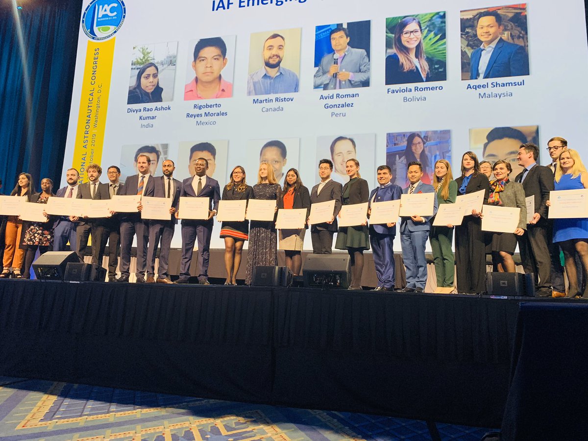 SGAC's tweet photo. Congratulations to all the @iafastro 2019 Young Space Leaders and Emerging Space Leaders ! We are so proud to see so many SGAC members recognised this year! We are the #SpaceGen 🚀👏🏻 https://t.co/raUkGL306B