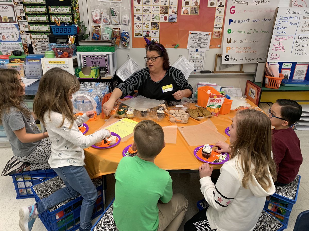 BrookeBultman's tweet photo. We estimated and learned about place value using pumpkin seeds, wrote sticker stories, played number bingo, and tasted pumpkin seeds today! @shutton22 @KingofReading31 @DareDolphins #desengaged https://t.co/2V5iaYRwZT