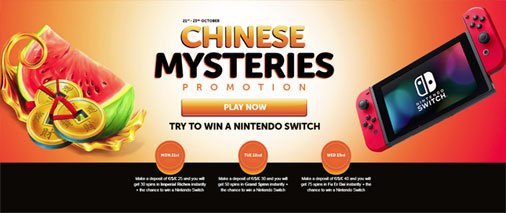 casinoslovenija's tweet photo. Bonus promocije #spletne #igralnice #Wild #Slots
🈶 “Chinese mysteries Promotion” 🈚
Detajli bonus promocije spletne igralnice Wild Slots, “Chinese mysteries”. Na voljo so brezplačni spini na visoko kvalitetnih online Casino igrah in online Slots aparatih.
https://t.co/68OFD0KAp1 https://t.co/SQR8kcS5hV