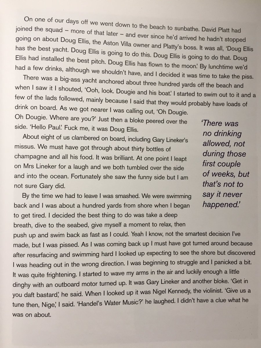 90sfootball's tweet photo. This story by Gazza about a day off whilst at Italia '90 is brlliant! https://t.co/EP6Au0aifv