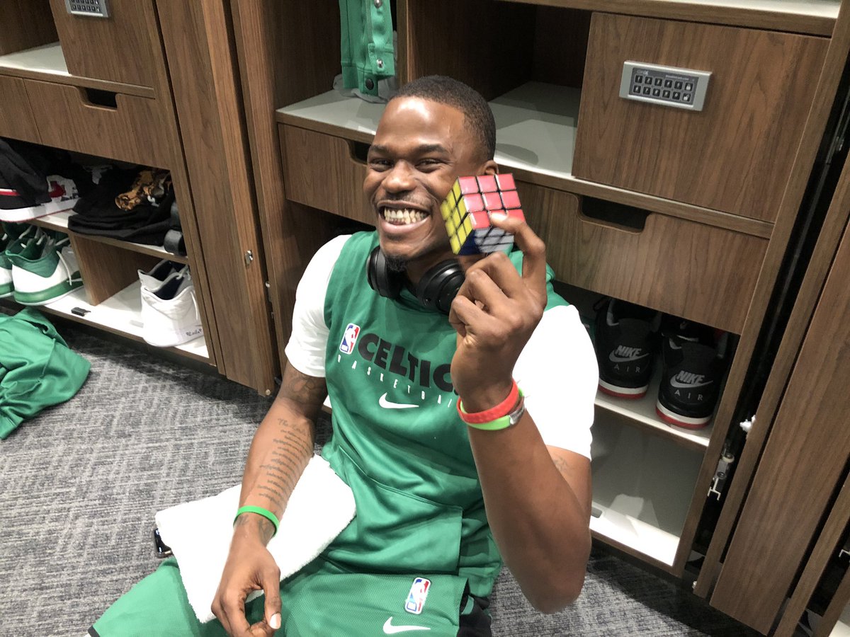 nicolecyang's tweet image. Brought my Rubik’s Cube to the Garden so Javonte Green could solve it. It took him 90 seconds, which he says is a new personal record.