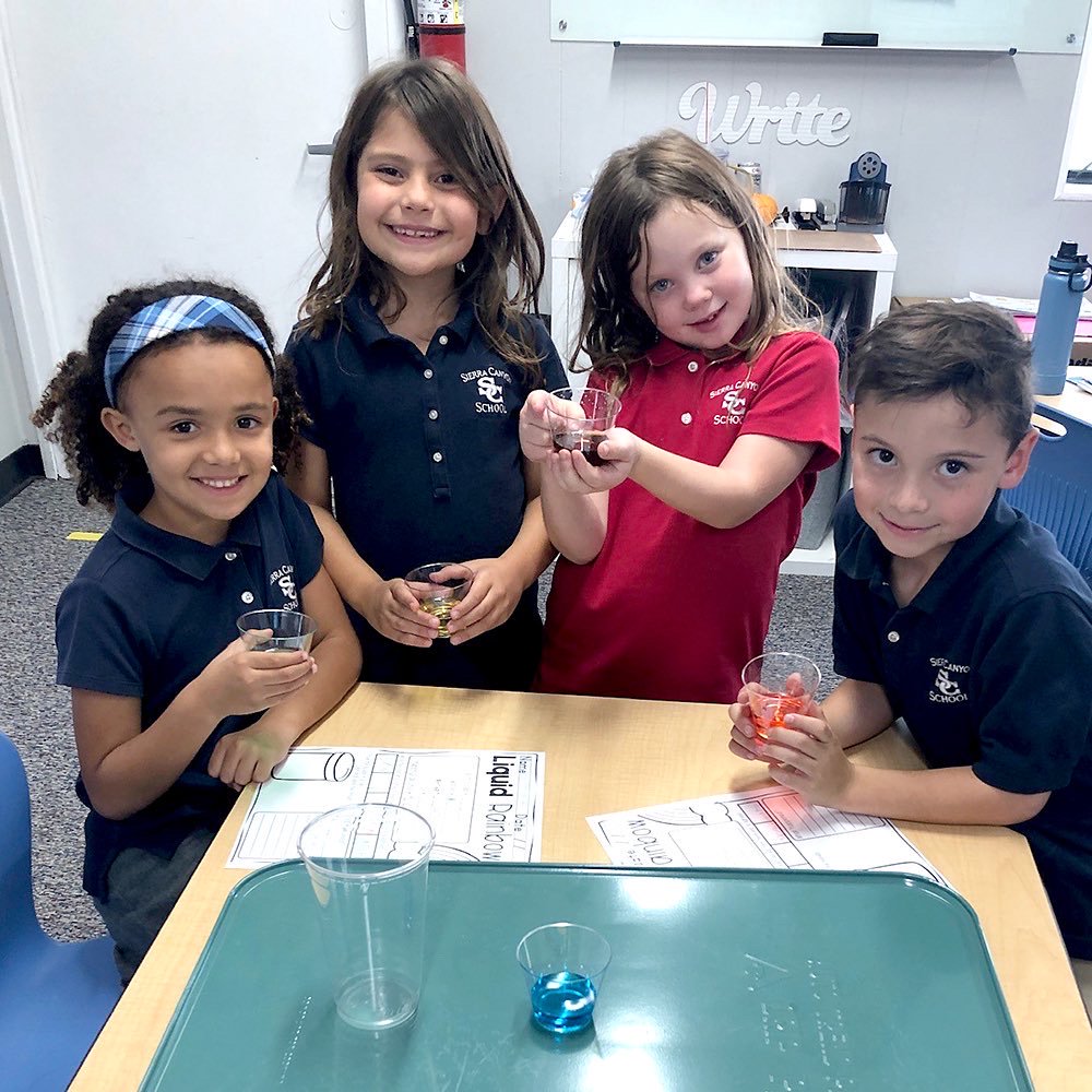 sierracanyon's tweet photo. We are visiting 1st grade for this #LearningForwardFriday spotlight. Students are learning the different states of matter and took a deep dive into a liquid rainbow! #WeAreSC #LearningForward #FirstGrade https://t.co/LTdWp35YsY