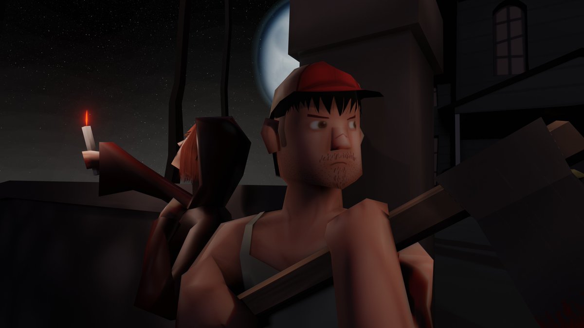 Leovvald's tweet photo. Première tentative d'un concours sur @Sketchfab sur le thème d' #Halloween. Il fallait faire des personnages ou une scène effrayante en #lowpoly. 

Lien Sketchfab : https://t.co/869tRRofnn https://t.co/TIAqkAje1V