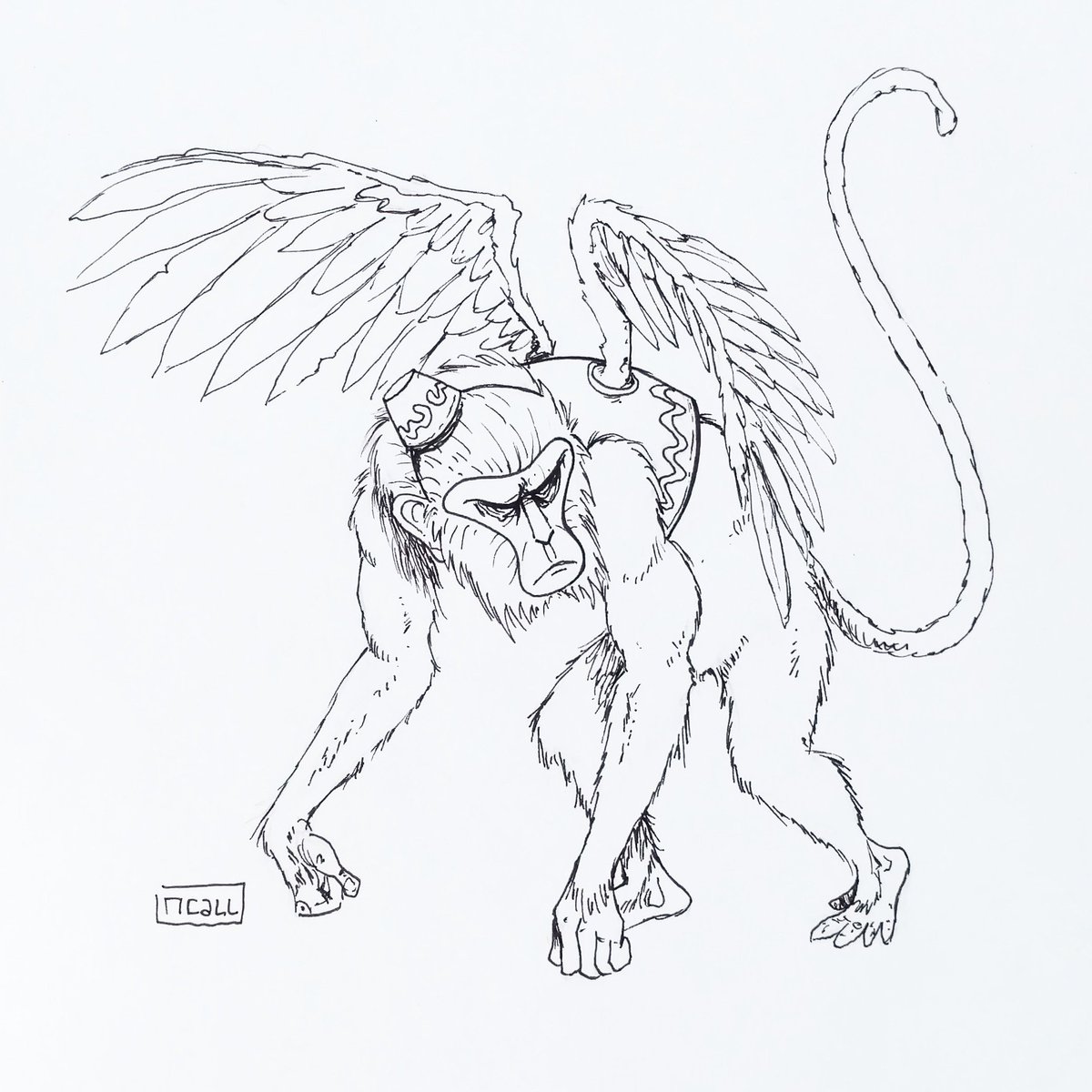 natecallart's tweet photo. Inktober day 25: Winged Monkey #inktober #inktoberday25 #Inktober2019 #inktoberchallenge #ink #drawing #illustrationartists #illustration #wingedmonkey #wizardofoz #monkey https://t.co/V4yIwWg0xc