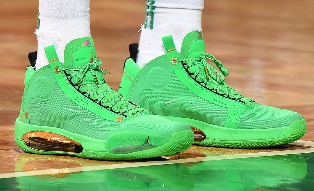 Jayson Tatum with a ☘️ Jordan XXX4 