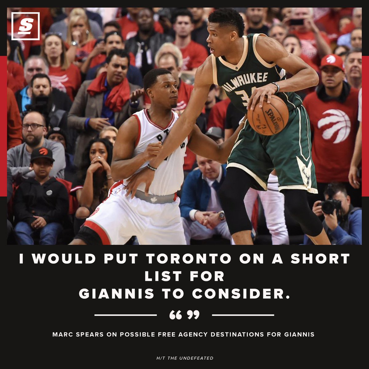theScore's tweet image. Giannis to the 6ix? 👀