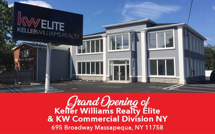 Join us in a toast to celebrate the new and improved home of Keller Williams Realty Elite and KW Commerical Division NY!

Grand Opening in November (proposed11/14) 
Family Fright Fest October 2

For Sponsorship Packages ranging from Bronze to Diamond contact 516-795-6900