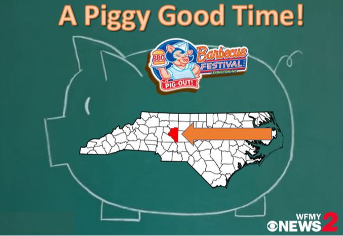 WFMY's tweet photo. It’s kind of a PIG DEAL! Check out the BBQ Festival in Uptown Lexington and we’re here! #BBQOn2 #BBQFest36 #LexingtonNC #QueUp @barbecuefest  https://t.co/Jyv36v6WU1 https://t.co/fEPGnBGzJM