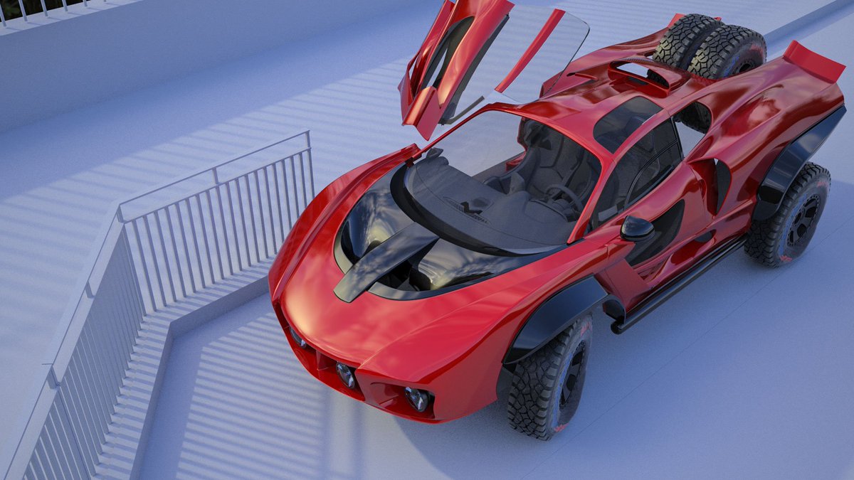 RogerTugwood's tweet photo. Another update on the #CarRenderChallenge Modelling coming along nicely, little bit of environment work started too, any guesses as to where it's going to be parked? #humster3d #vray #3dsmax https://t.co/QyKCuoRyWO