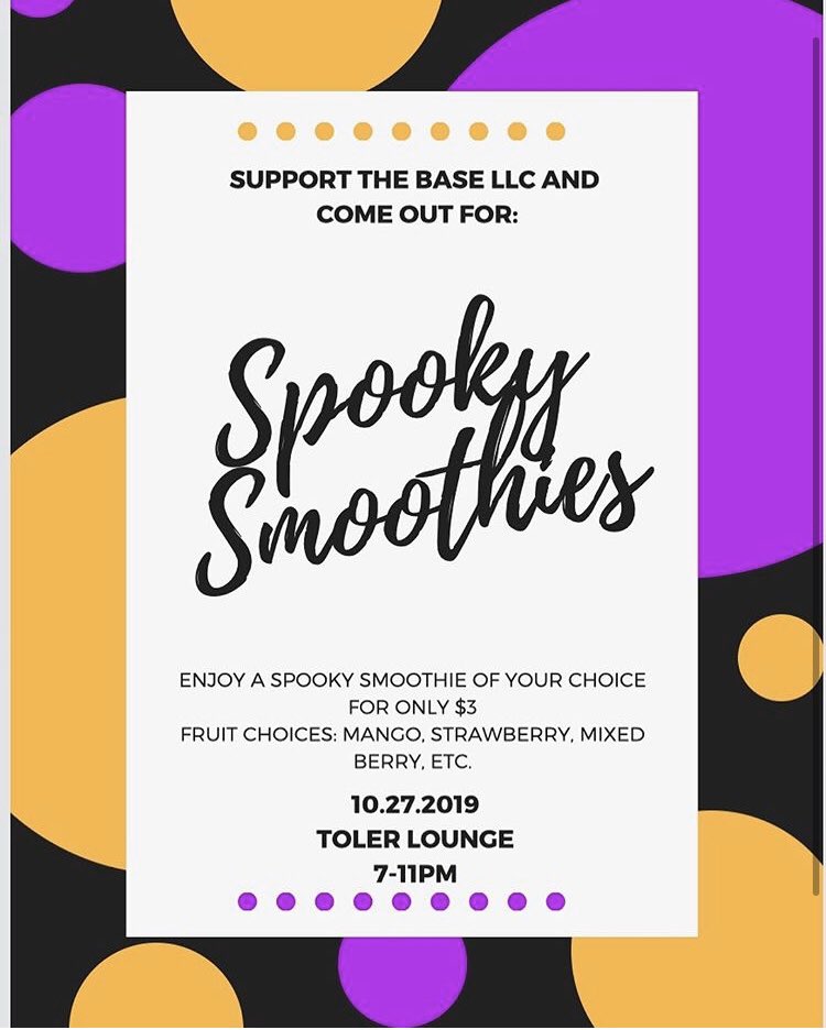 Support our Black Living Learning Community at their Spooky Smoothie fundraiser this Sunday!! (Details on the flyer below.)