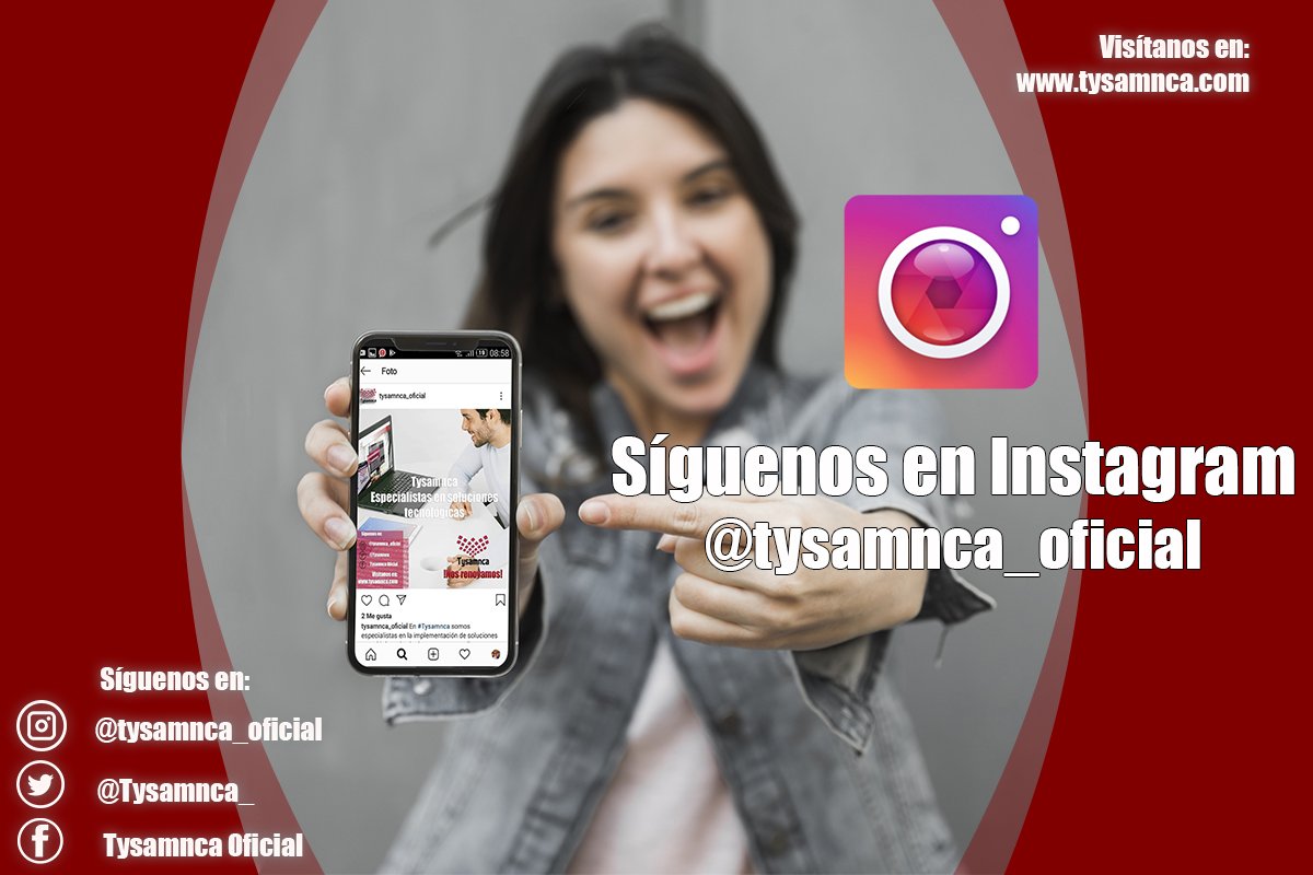 Tysamnca_'s tweet photo. 📱Ya estamos en Instagram, súmate a través de @tysamnca_oficial para saber más sobre nosotros y disfruta de las imágenes ¡Síguenos! #DaleRT #25Oct #BuenViernes https://t.co/JHOXS2WCYd