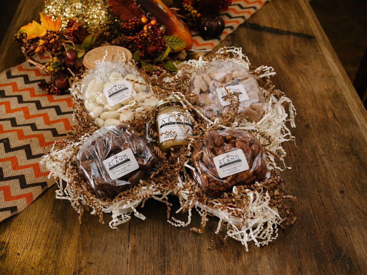 Be a gourmet gifter this year! Send something sweet and savory from Alamo Pecan &amp; Coffee Co. alamopecan.com We ship everywhere for YOU! Specializing in company gifts for 20yrs! #corporategiftbasket #companygifts #pecangifts #gourmet #texas #pecan #coffee #giftbasket