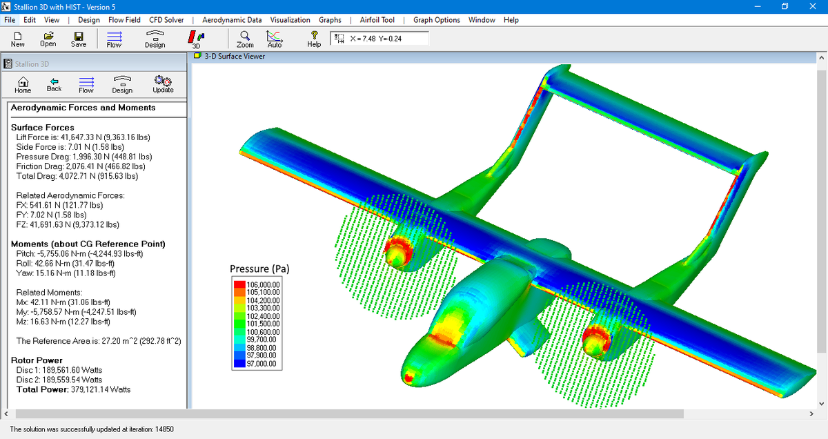 pat_hanley's tweet photo. #Stallion3D is excellent for analyzing #airplanes from @openVSP hangar. The OV-10 analysis was performed on an ordinary laptop using the RANS solver. Graphics &amp; #GridGeneration built-in.  More at https://t.co/JaNfqyxC47 
#SimulationFriday #Aerodynamics #CFD https://t.co/VUBNHdSeOU