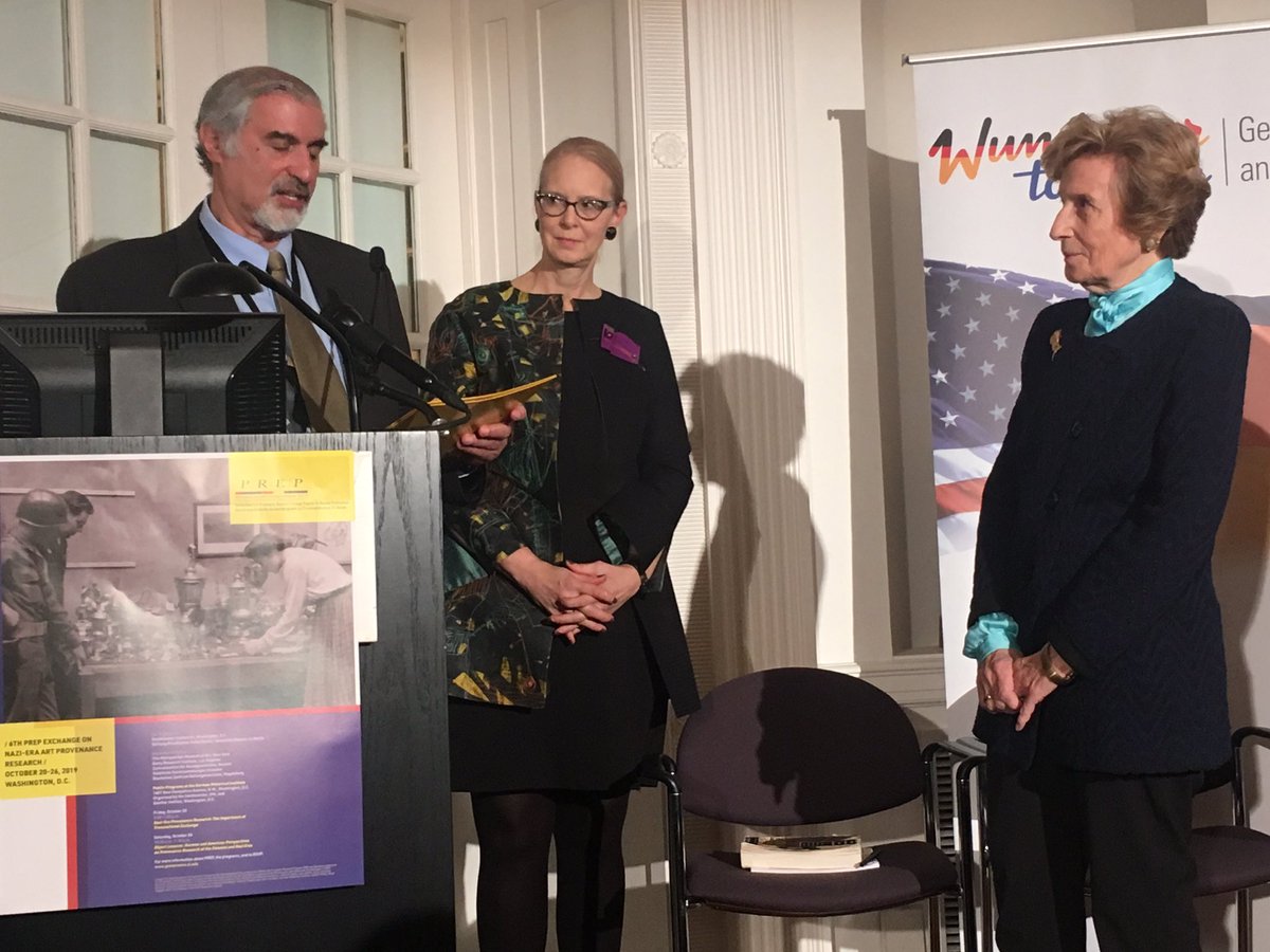 chowald5's tweet photo. Lynn H. Nicholas just have been honored by @smithsonian at the occasion of the 25th anniversary of her groundbreaking book ‚The Rape of Europe‘ at #PREP2019 @GHIWashington - a moving moment for the #provenanceresearch community! https://t.co/2LpedDhPXz